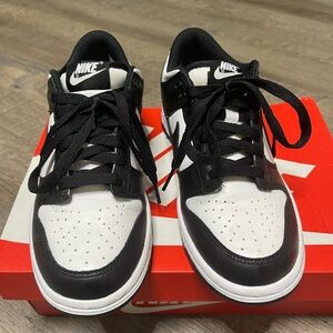 Nike Dunk low Grade school size 5.5. Black and white.